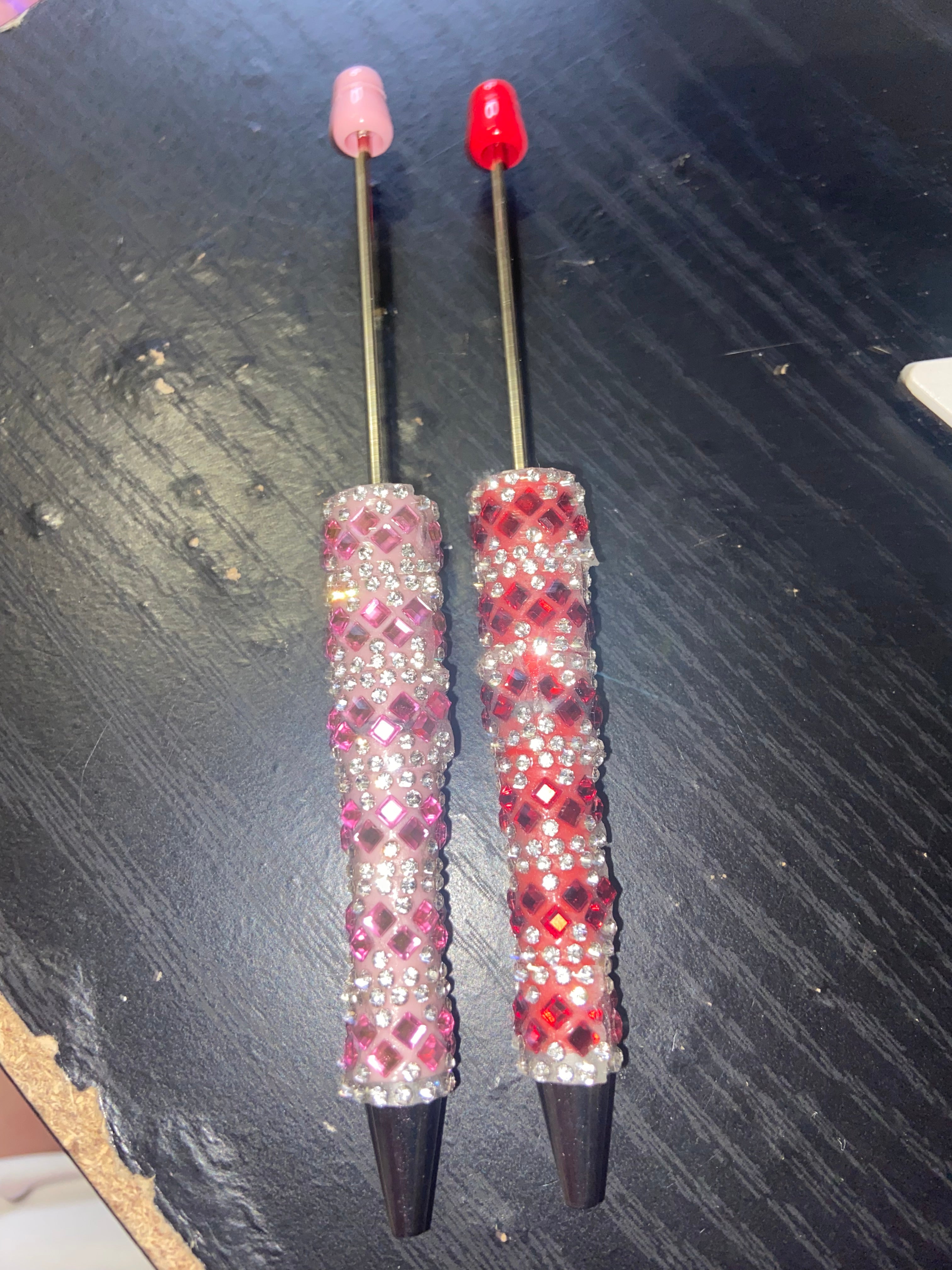 Custom beadable rhinestone pens 5pk